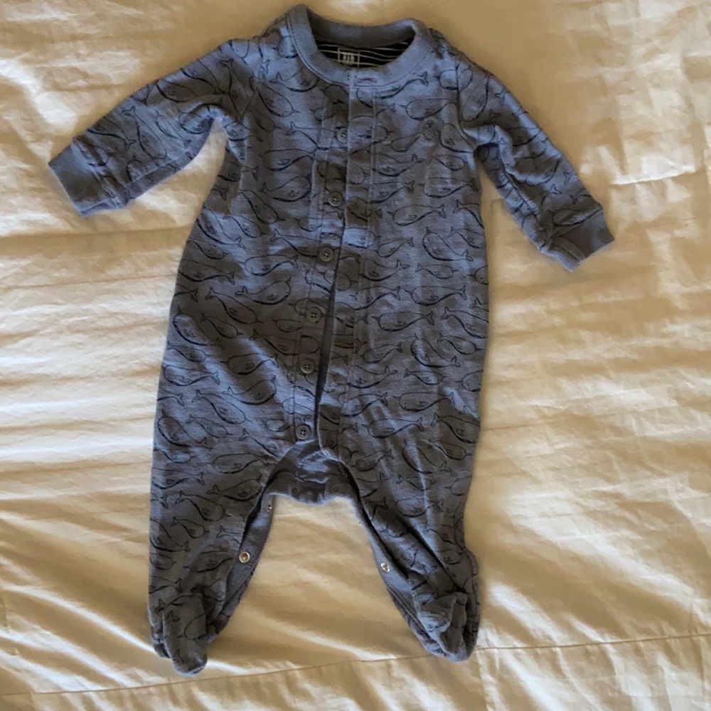 Footed pajamas with whales